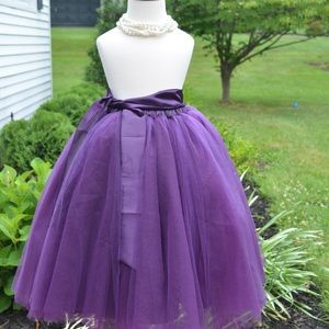 Girls Purple plum grape tulle skirt tutu lined